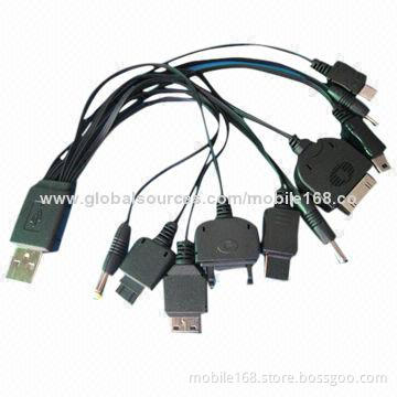 10-in-1 USB charger wire (flat)